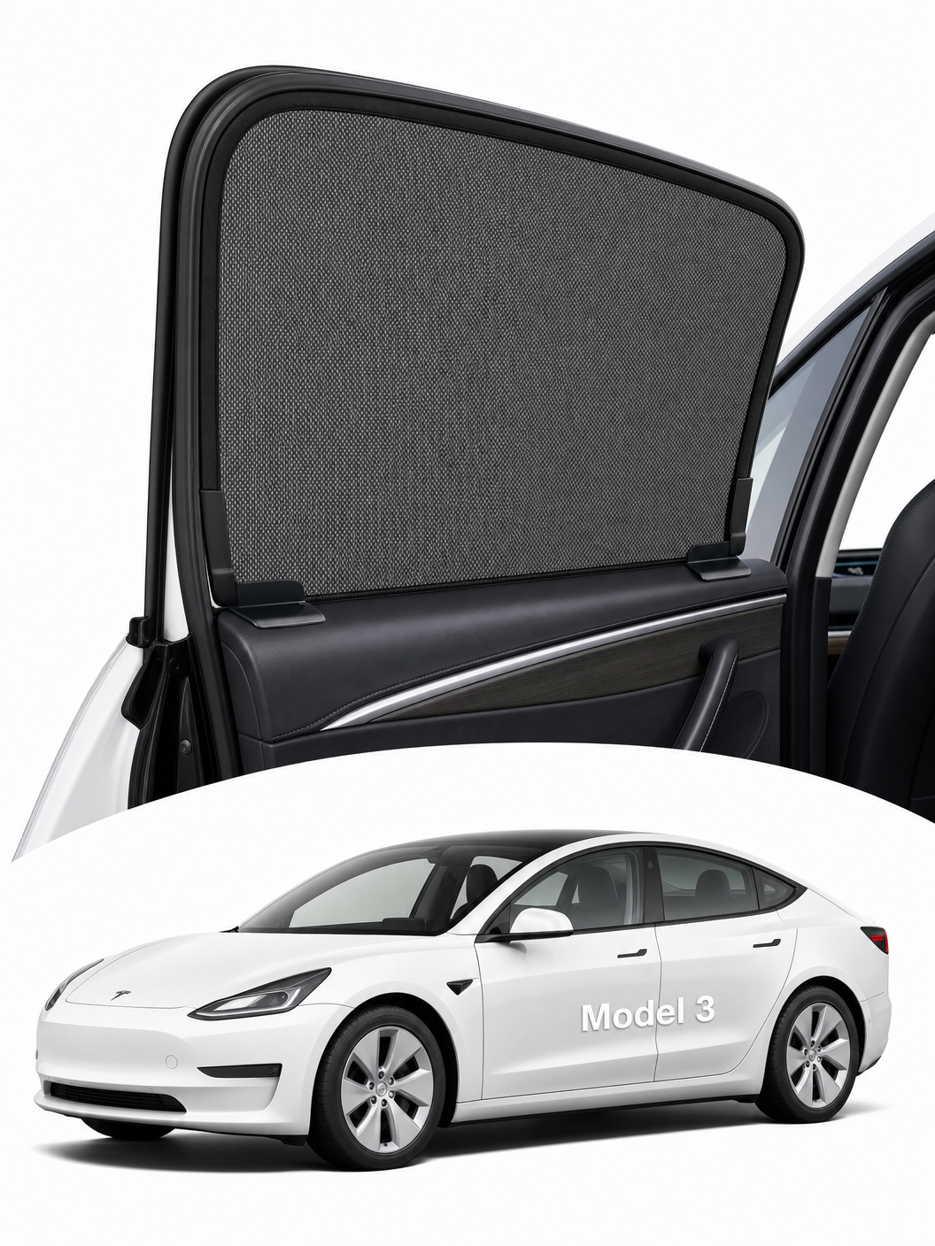 Tesla Model 3 Frameless Door Sunshade Set 2019-2022 product image