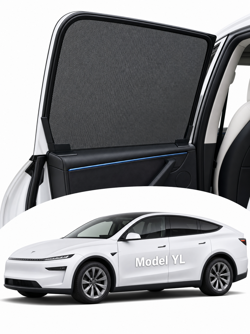 Tesla Model YL Frameless Door Sunshade Set product image